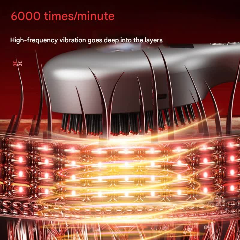 4 In 1 Spa Scalp Care Massage Comb Red Light Therapy Nano Steam & Vibration Usb Rechargeable (Black)