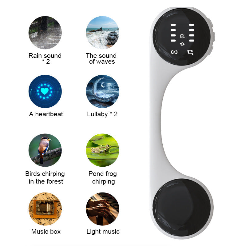 Under Pillow Bone Conduction Sleep Speaker Bluetooth 5.4 White Noise Tf Card Led Display Timer Yellow Green