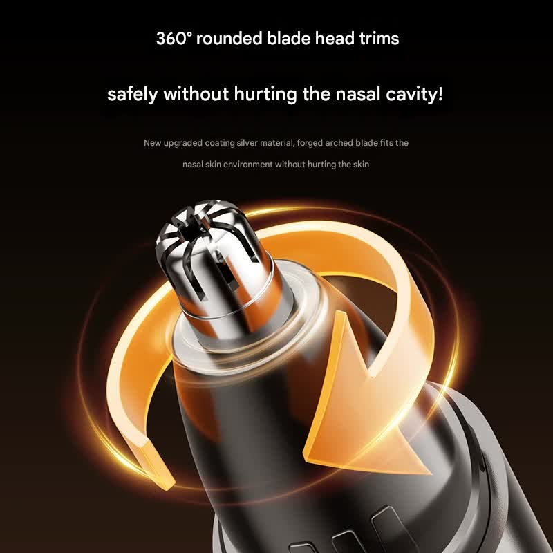Electric Nose & Ear Hair Trimmer Usb C Rechargeable Led Display Washable 360Deg Head Low Noise(Black)