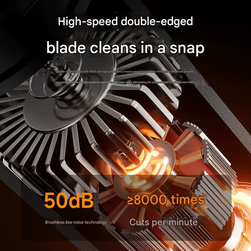 Electric Nose & Ear Hair Trimmer Usb C Rechargeable Led Display Washable 360Deg Head Low Noise(Black)