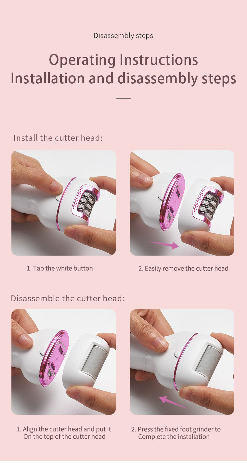 3 In 1 Ladies Electric Epilator Shaver & Callus Remover With Led Display Rechargeable Waterproof(Light Green)