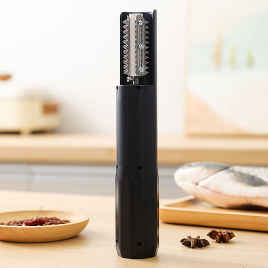 Electric Fish Scaler Waterproof Stainless Steel Brushless Motor Infinitely Variable Speed(Black)
