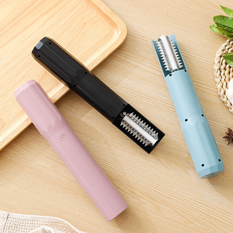 Electric Fish Scaler Waterproof Stainless Steel Brushless Motor Infinitely Variable Speed(Black)