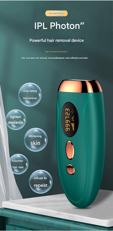 Advanced Ipl Home Hair Removal System 990K Flashes 5 Levels Auto/Manual Mode For Silky Skin(Dark Green)