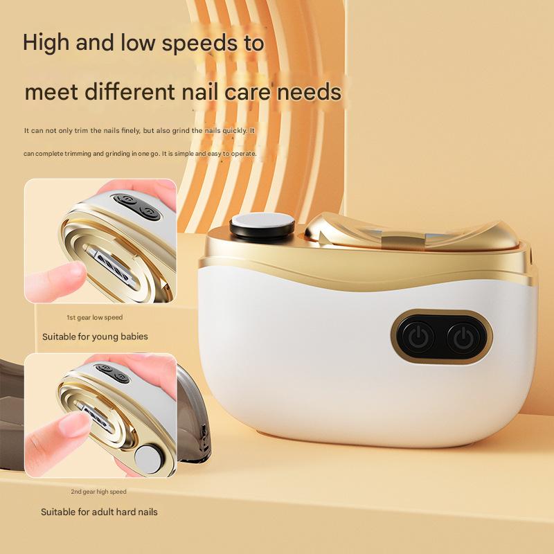 Electric Nail Clipper & Grinder - 2-In-1 Automatic Trimmer With Speeds Type-C Charging Safe For All Ages(White)