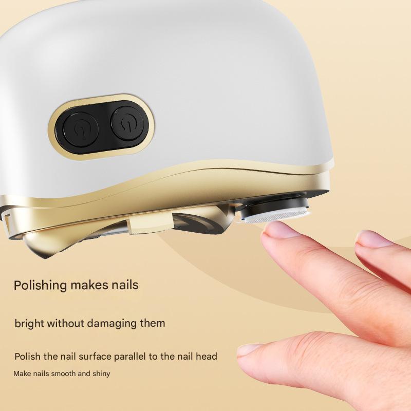 Electric Nail Clipper & Grinder - 2-In-1 Automatic Trimmer With Speeds Type-C Charging Safe For All Ages(White)