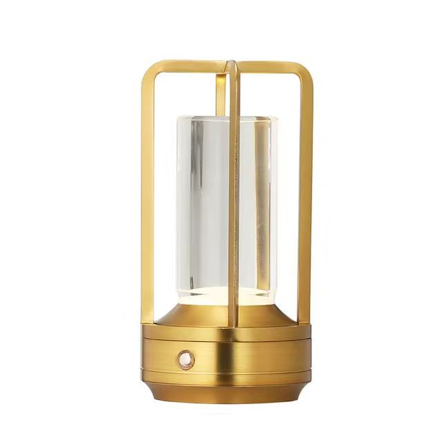 Cross-Shaped Led Table Lamp Gold Touch Button With Usb Charging