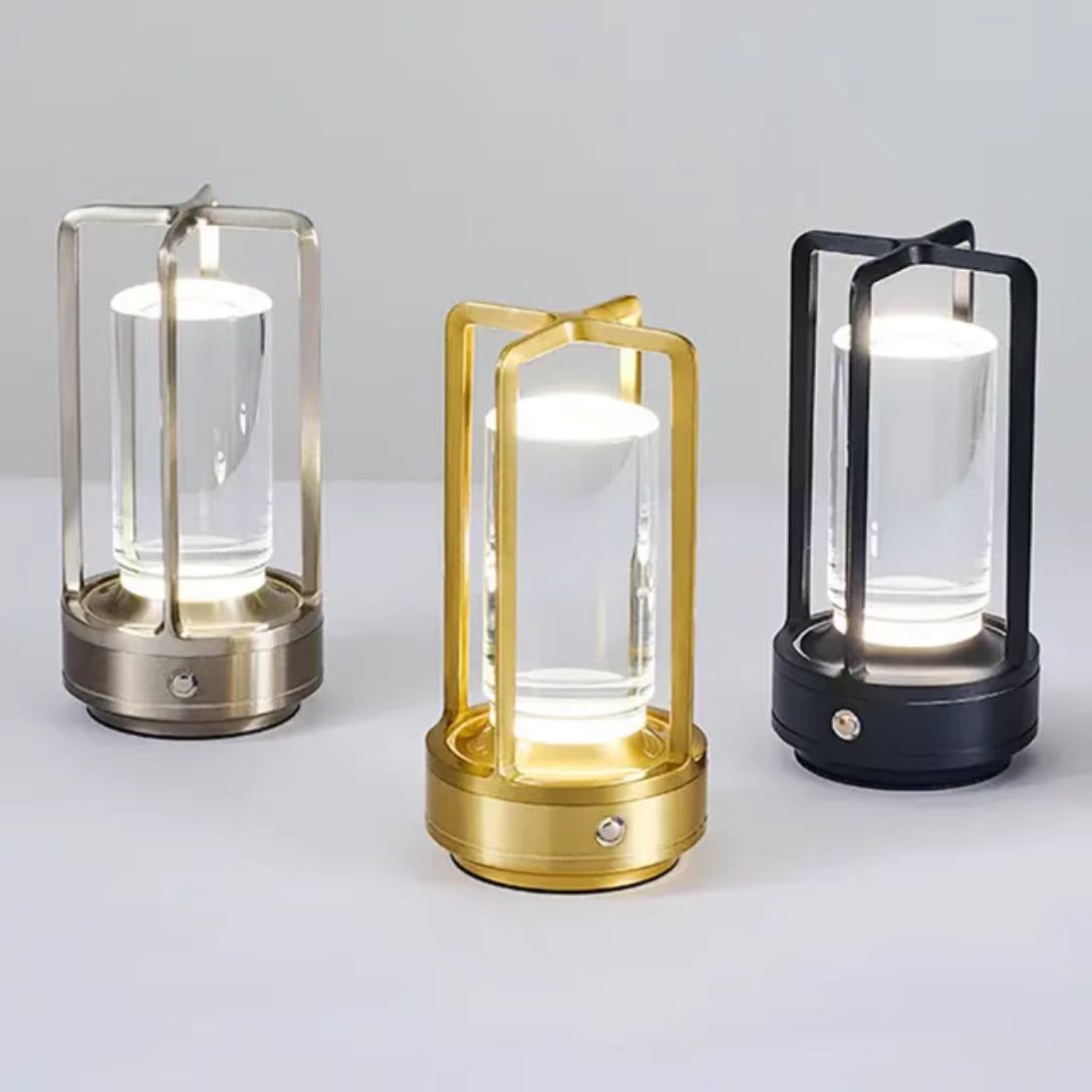 Cross-Shaped Led Table Lamp Gold Touch Button With Usb Charging