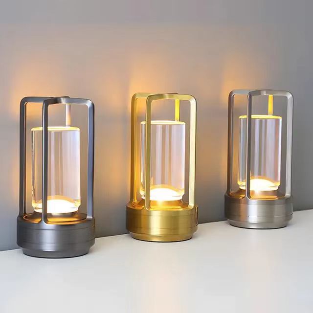 Cross-Shaped Led Table Lamp Gold Touch Button With Usb Charging