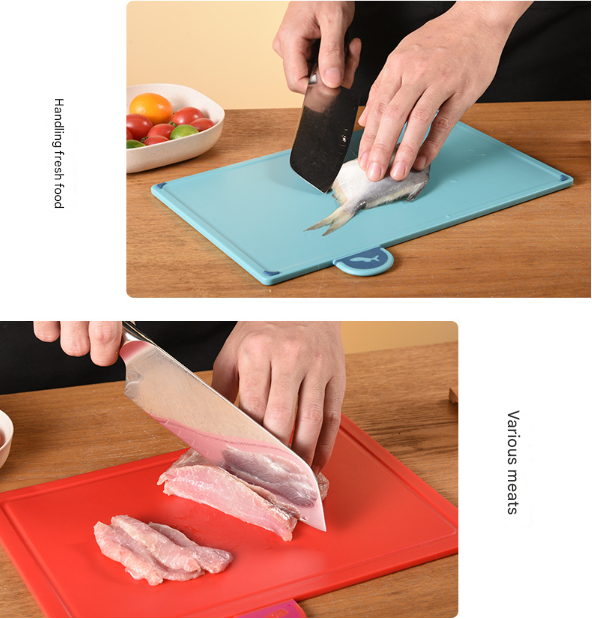 Colourful 4 Piece Coded Index Cutting Board Set With Storage Stand Food Safe Pp Non Slip Easy Clean Kitchen Chopping Boa