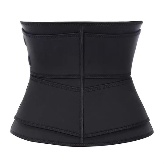 Size 5Xl Black Womens Sweat Enhancing Waist Trainer Belt Dual Strap Zipper Tummy Control Cincher