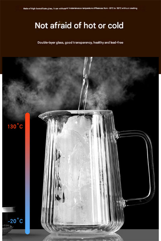 350Ml Transparent Elegant Ribbed Double Wall Glass French Press Heat Resistant Coffee Tea Maker With Stainless Steel Fil