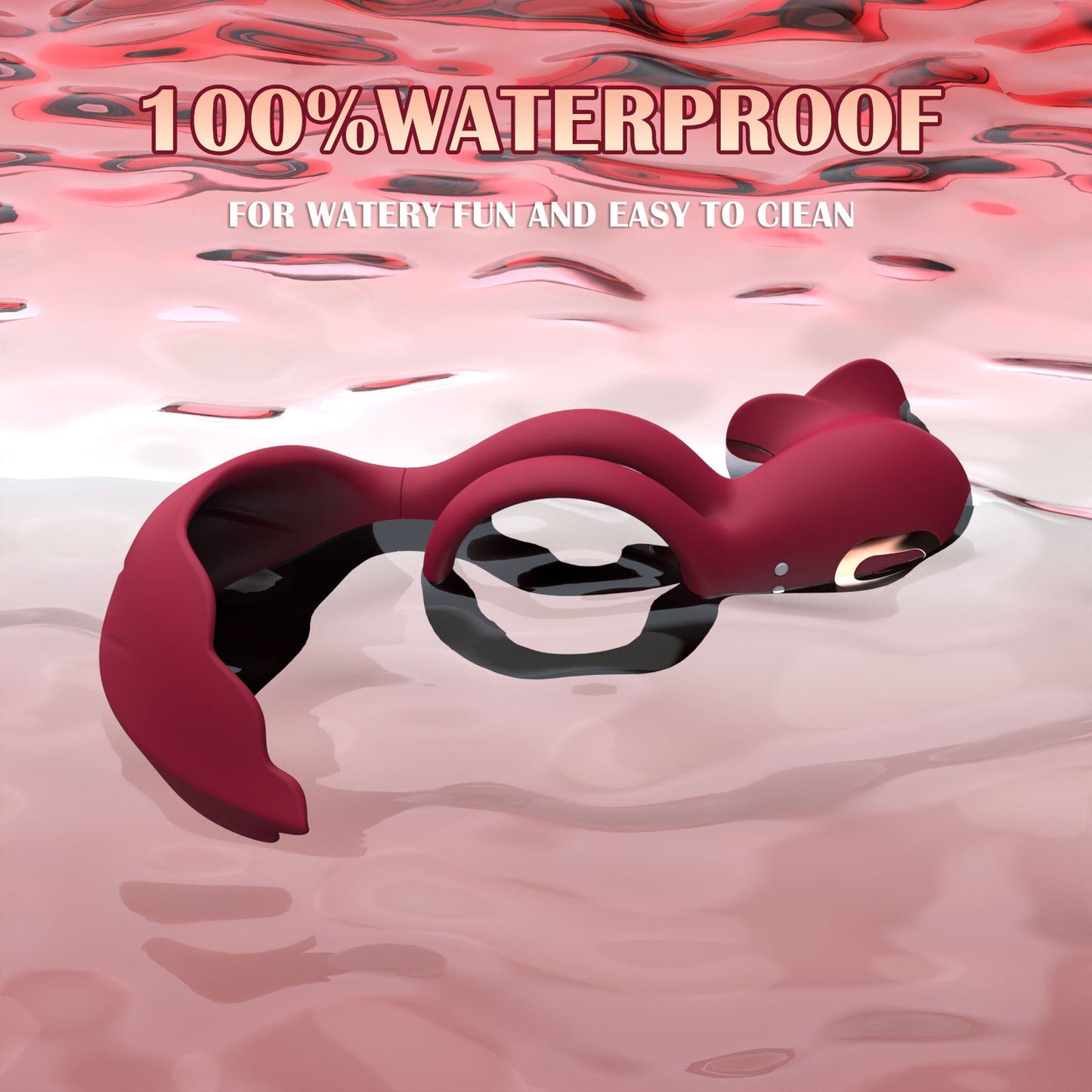Red Romantic Rose Dual Motor Vibrating Couples Pleasure Ring Rechargeable Silicone Enhancer
