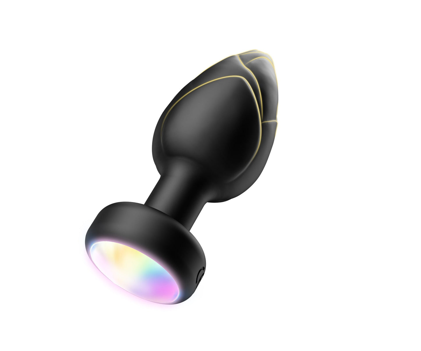 Black Luminous Led Vibrating Anal Plug With Wireless Remote 10 Speeds 7 Light Modes Waterproof Silicone