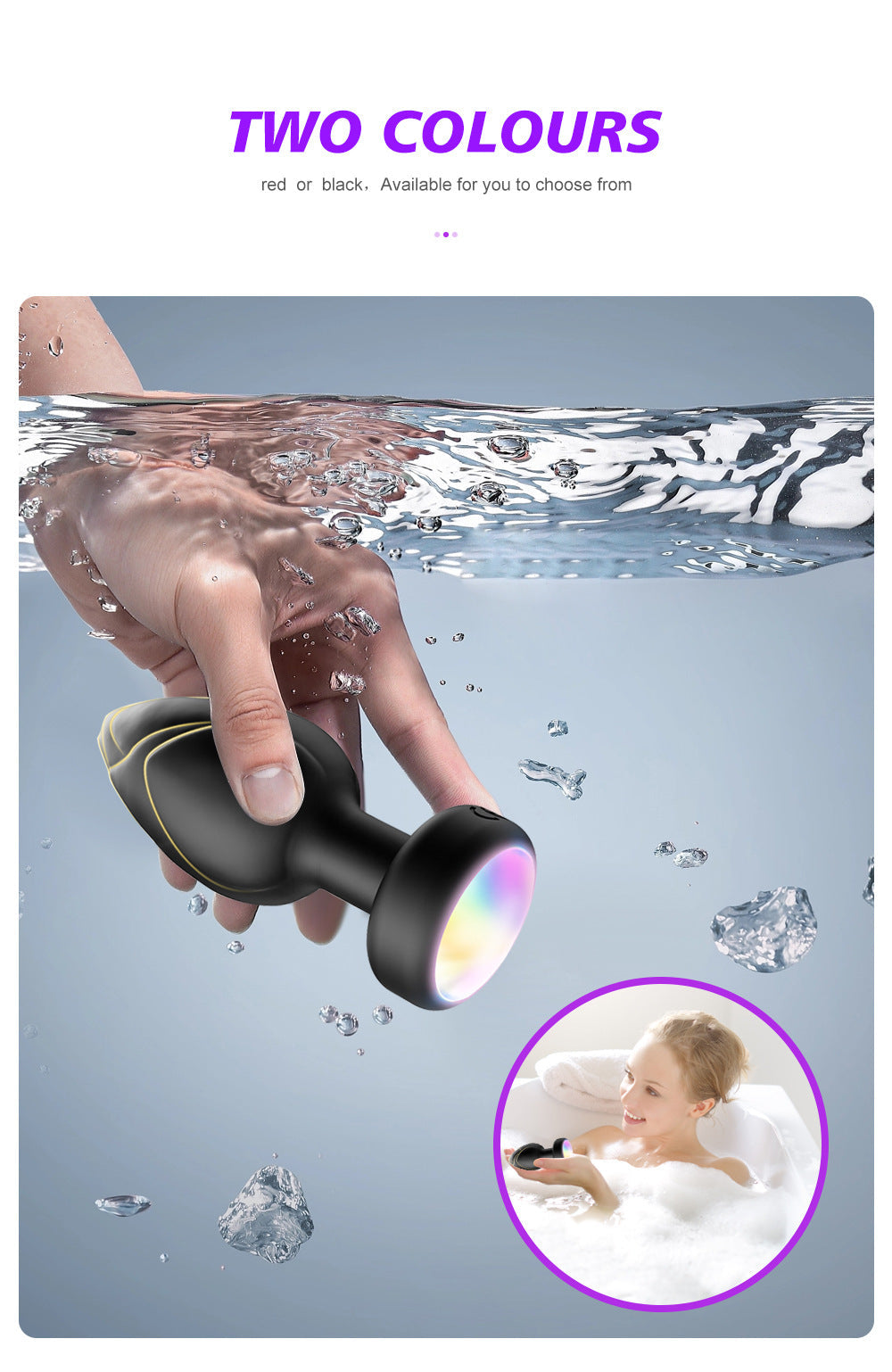 Black Luminous Led Vibrating Anal Plug With Wireless Remote 10 Speeds 7 Light Modes Waterproof Silicone