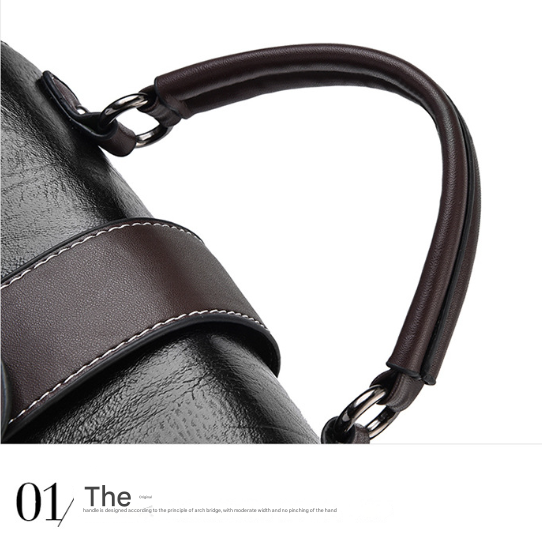 Black Elegant Women's Pu Leather Top Handle Satchel Versatile Crossbody Bag With Classic Clasp & Braided Detail