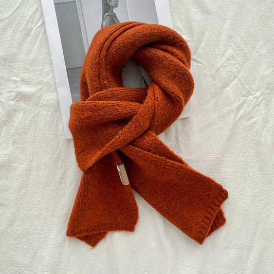 Orange Luxuriously Soft Wool Blend Knit Scarf Cozy Warm Solid Colour Unisex Winter Essential