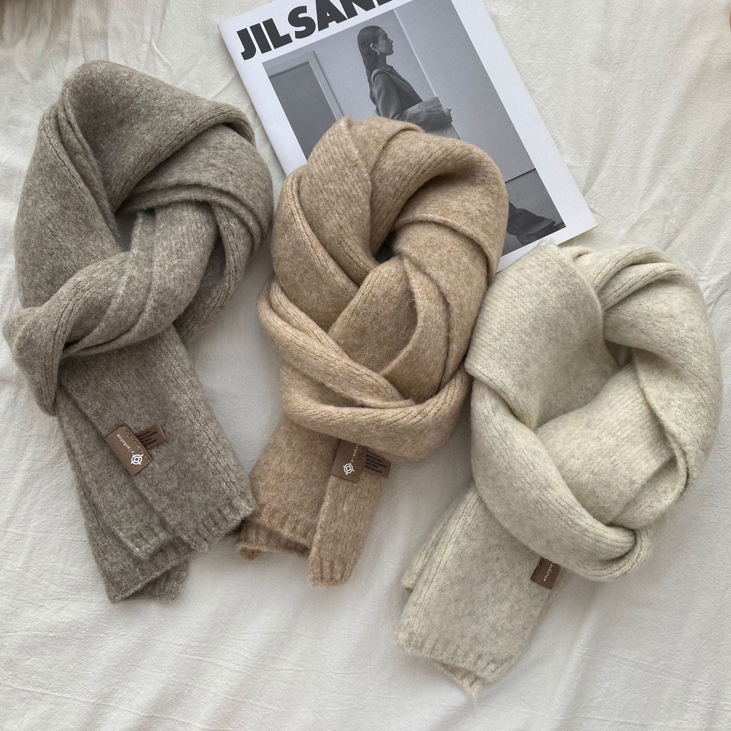 Dark Green Luxuriously Soft Wool Blend Knit Scarf Cozy Warm Solid Colour Unisex Winter Essential