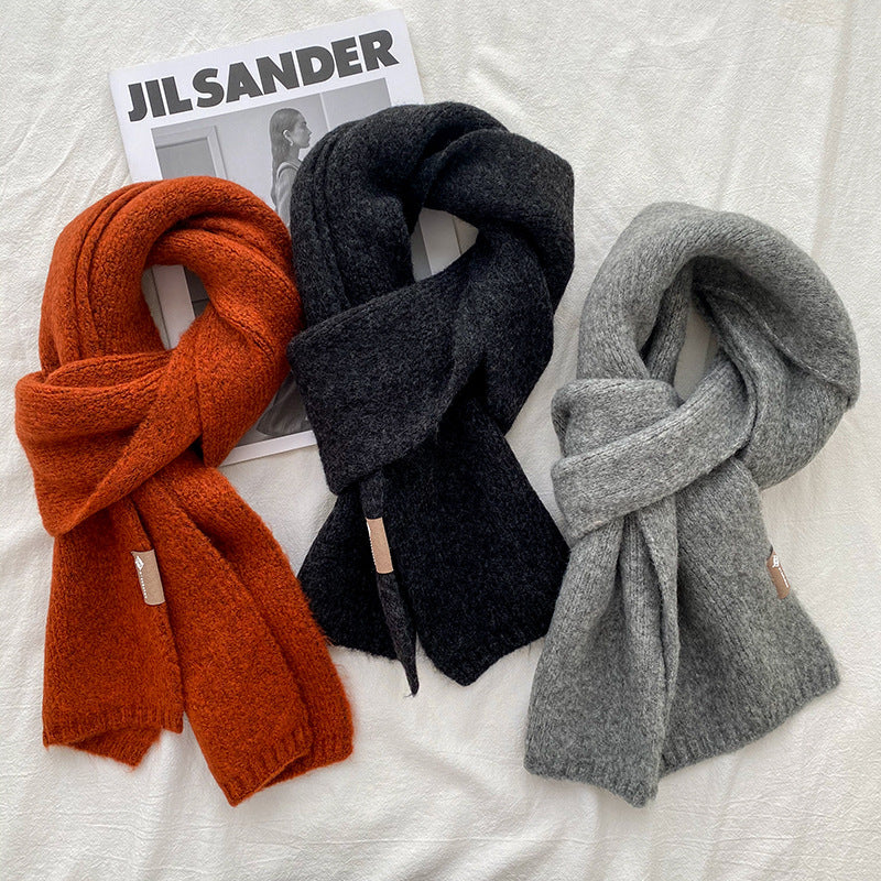 Dark Green Luxuriously Soft Wool Blend Knit Scarf Cozy Warm Solid Colour Unisex Winter Essential