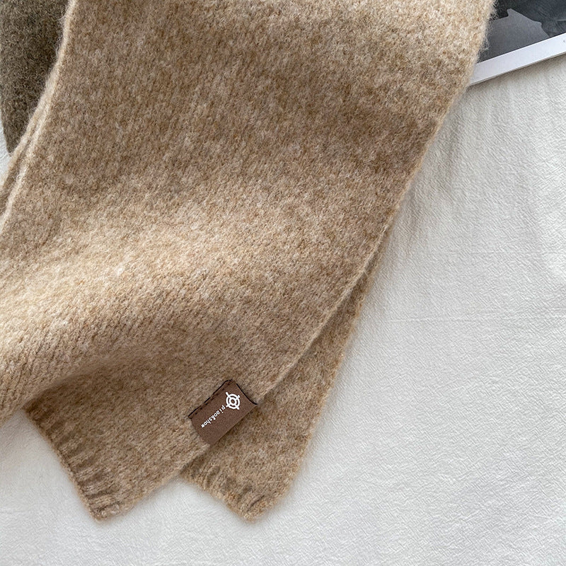 Dark Green Luxuriously Soft Wool Blend Knit Scarf Cozy Warm Solid Colour Unisex Winter Essential