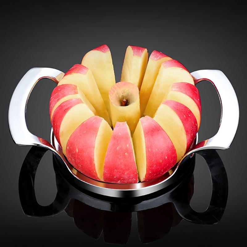 Silver Premium Apple Slicer Corer Heavy Duty Stainless Steel Fruit Cutter 12-Slice Divider Kitchen Gadget