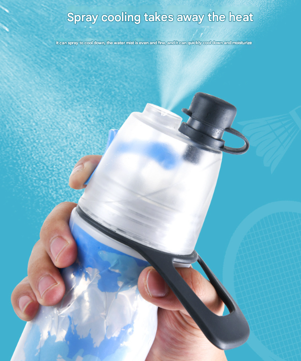 Yellow 500Ml Insulated Sports Water Bottle With Cooling Mist - Triple-Layer Design Keeps Drinks Cold For Hours Portable