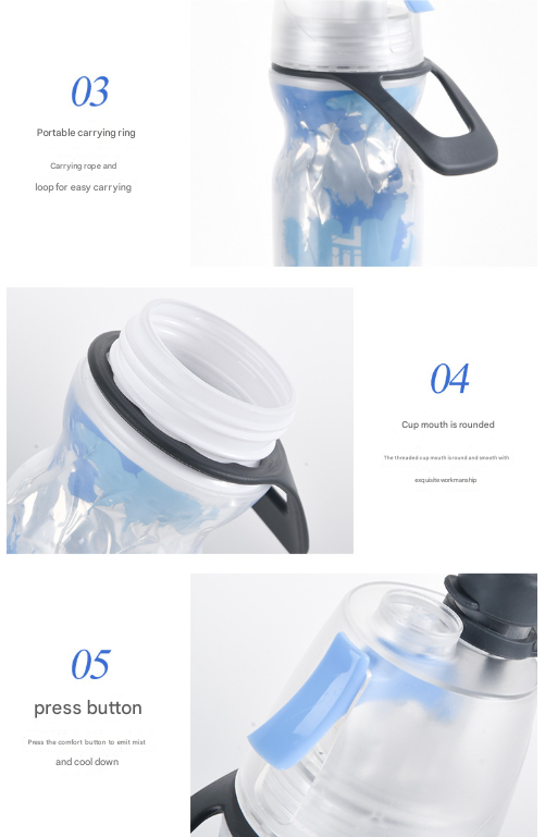 Yellow 500Ml Insulated Sports Water Bottle With Cooling Mist - Triple-Layer Design Keeps Drinks Cold For Hours Portable