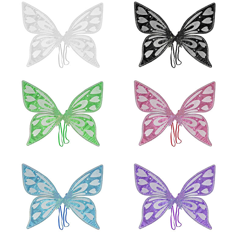 Blue Sparkling Fairy Wings Lightweight Glitter Butterfly Costume Accessory For Kids & Adults