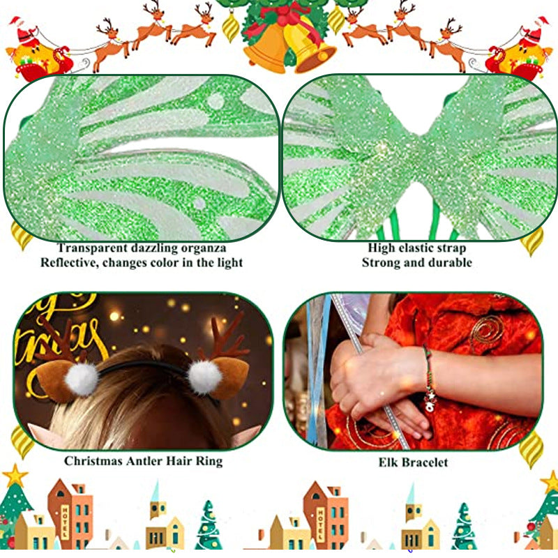 Blue Sparkling Fairy Wings Lightweight Glitter Butterfly Costume Accessory For Kids & Adults