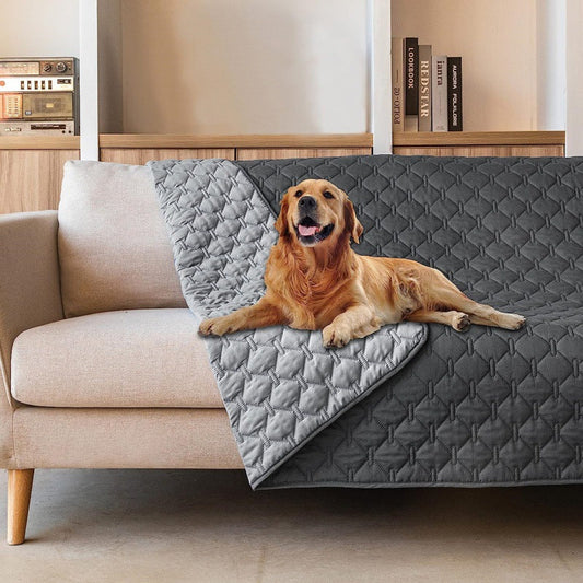 Elosung Grey 2 Sided Waterproof Pet Sofa Cover Dog Bed Protector Blanket For Furniture Couches & Car Seats (75X180cm Mac
