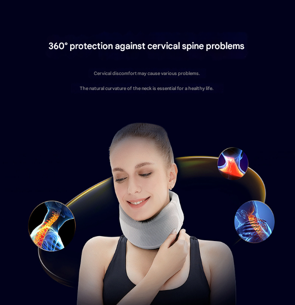 Size Xl Orange Ergonomic Neck Support Brace Soft Cervical Collar For Posture Correction And Pain Relief