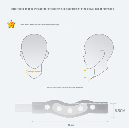 Size Xl Orange Ergonomic Neck Support Brace Soft Cervical Collar For Posture Correction And Pain Relief