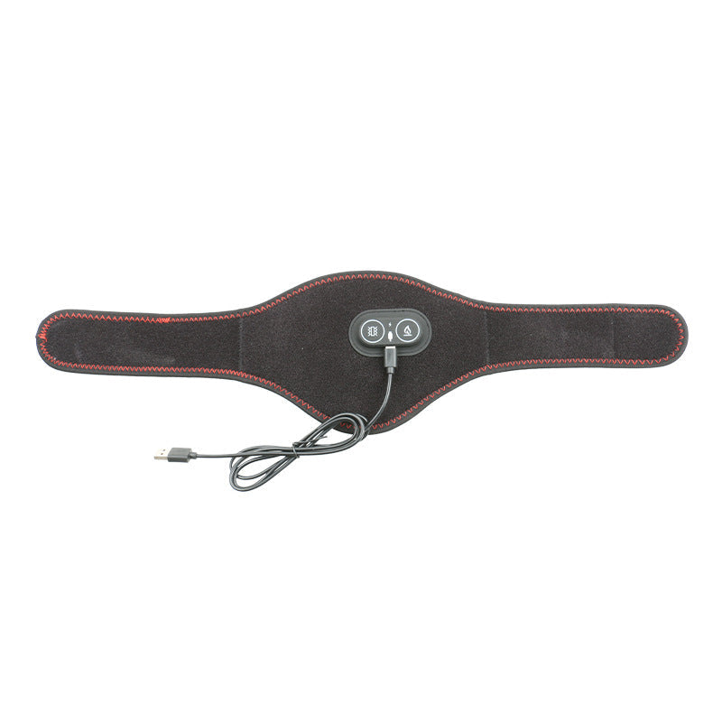 Black Heated Vibrating Neck Wrap - Usb Powered Massager For Soothing Pain Relief With 3 & Vibration Modes