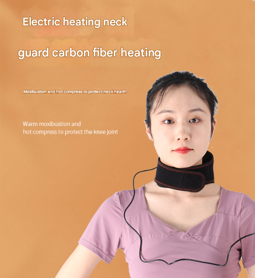 Black Heated Vibrating Neck Wrap - Usb Powered Massager For Soothing Pain Relief With 3 & Vibration Modes