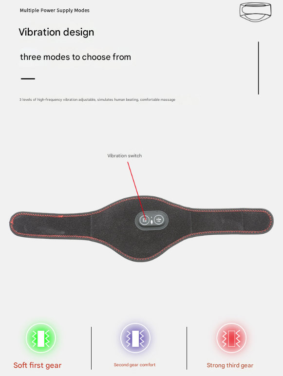 Black Heated Vibrating Neck Wrap - Usb Powered Massager For Soothing Pain Relief With 3 & Vibration Modes