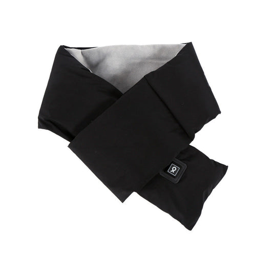Black Usb Electric Heated Scarf Portable Puffer Neck Warmer With 3 Level Control For Winter
