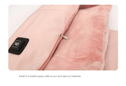 Black Usb Electric Heated Scarf Portable Puffer Neck Warmer With 3 Level Control For Winter