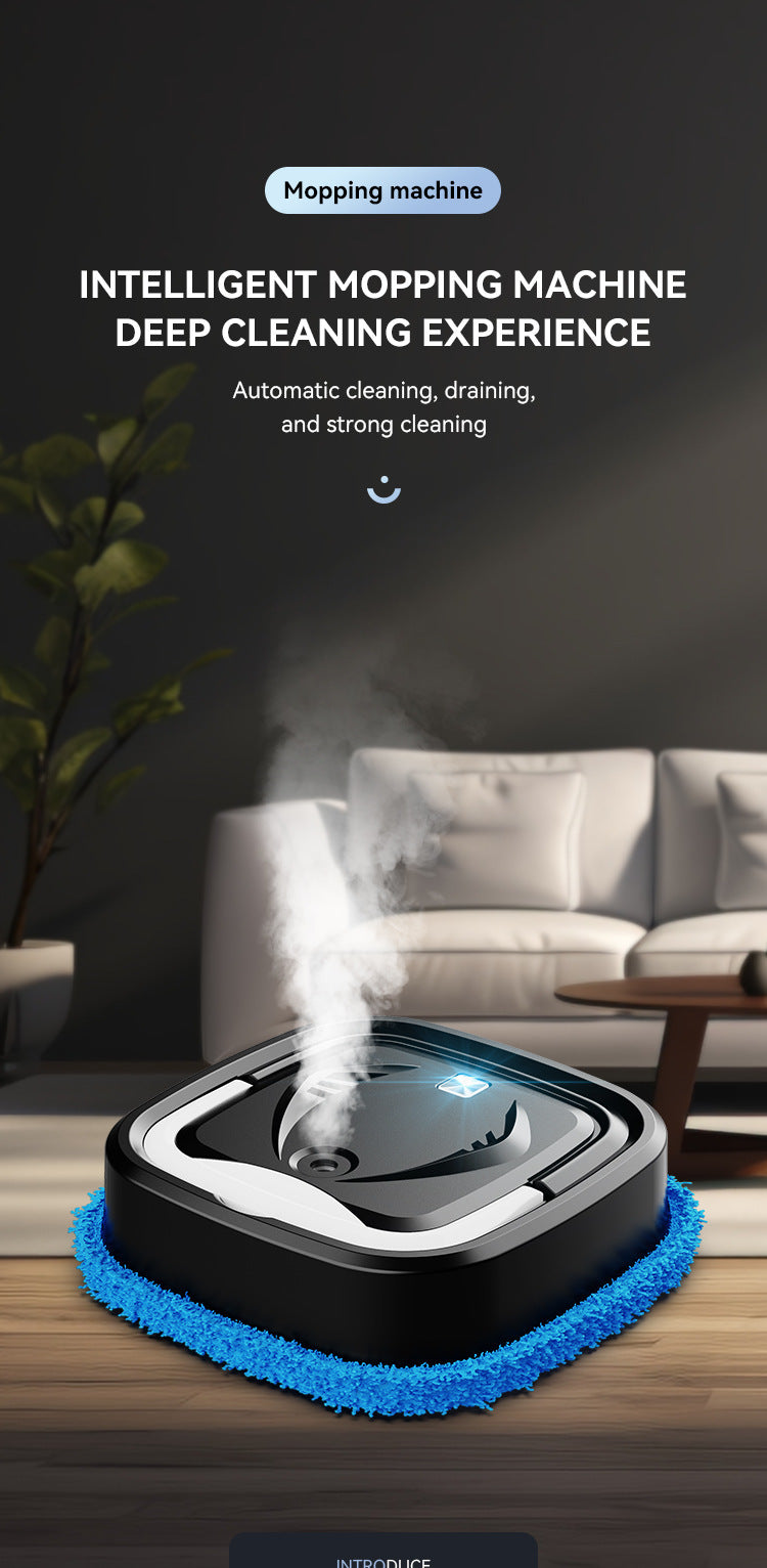 White Smart Robotic Floor Mop With Humidifier Spray Ultra Slim Automatic Wet & Dry Cleaner