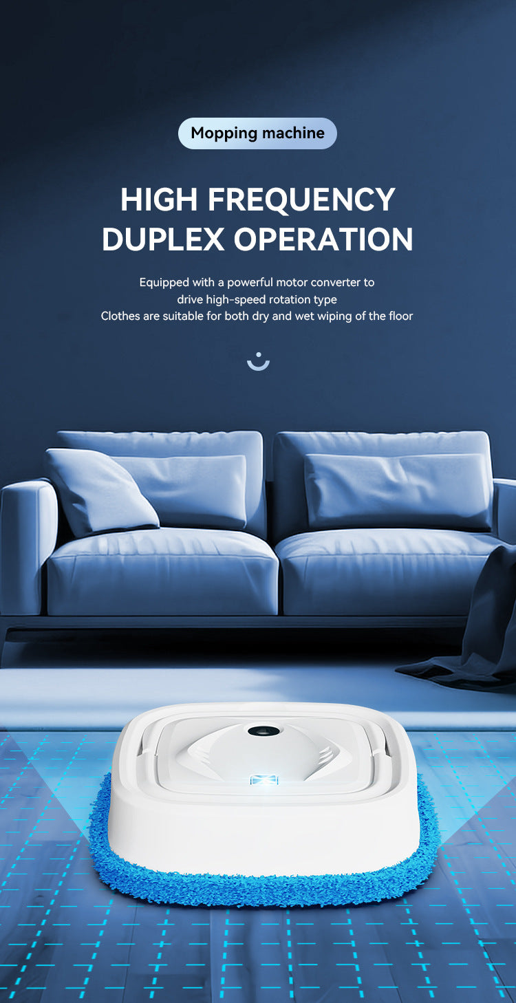 White Smart Robotic Floor Mop With Humidifier Spray Ultra Slim Automatic Wet & Dry Cleaner