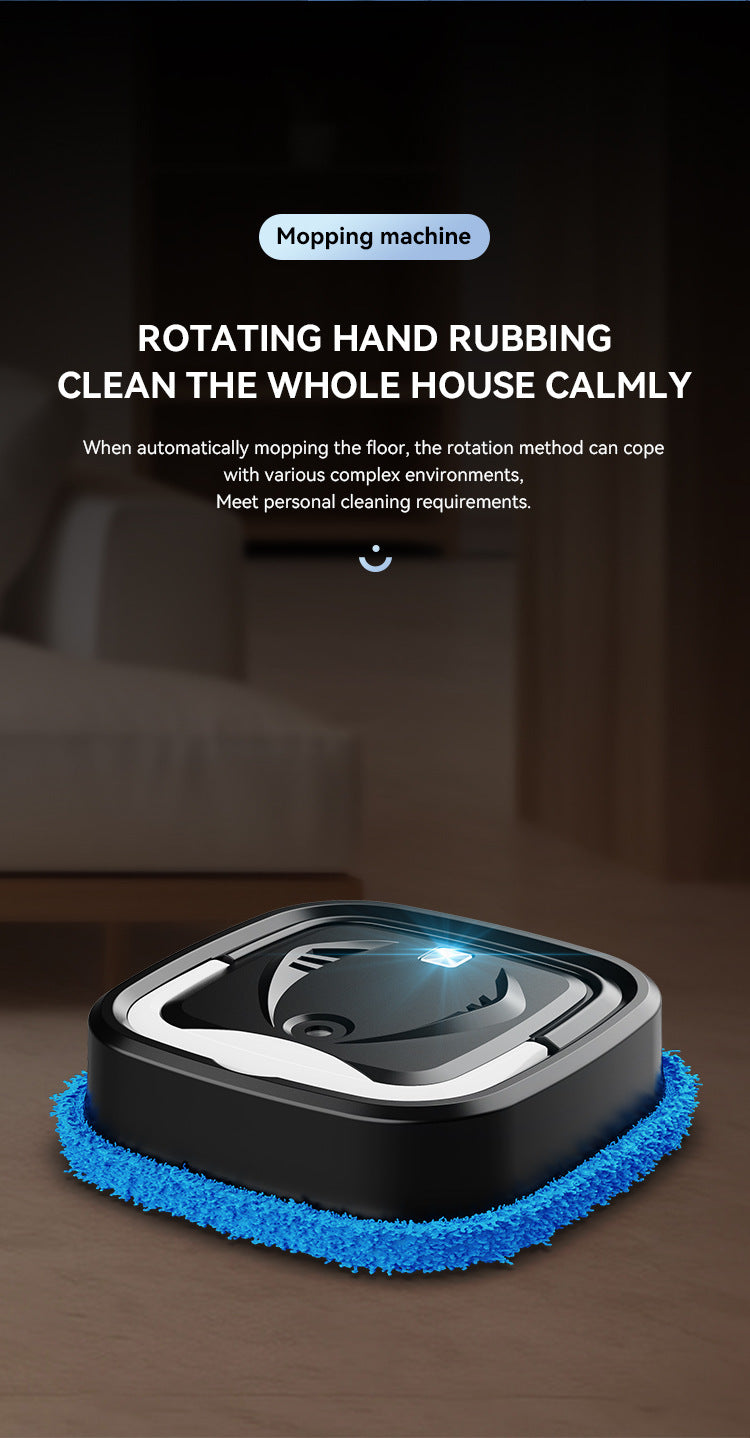White Smart Robotic Floor Mop With Humidifier Spray Ultra Slim Automatic Wet & Dry Cleaner