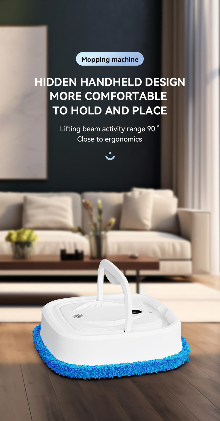 White Smart Robotic Floor Mop With Humidifier Spray Ultra Slim Automatic Wet & Dry Cleaner