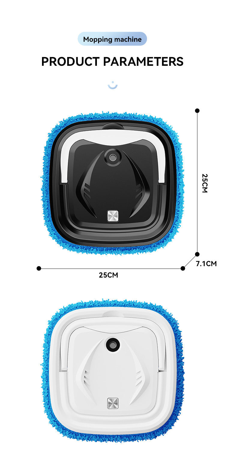 White Smart Robotic Floor Mop With Humidifier Spray Ultra Slim Automatic Wet & Dry Cleaner