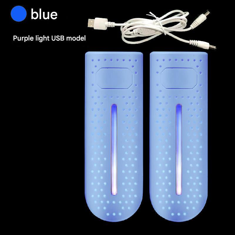 Blue Usb Shoe Dryer & Deodorizer Constant Temperature Electric Boot Warmer With Uv Sanitizer
