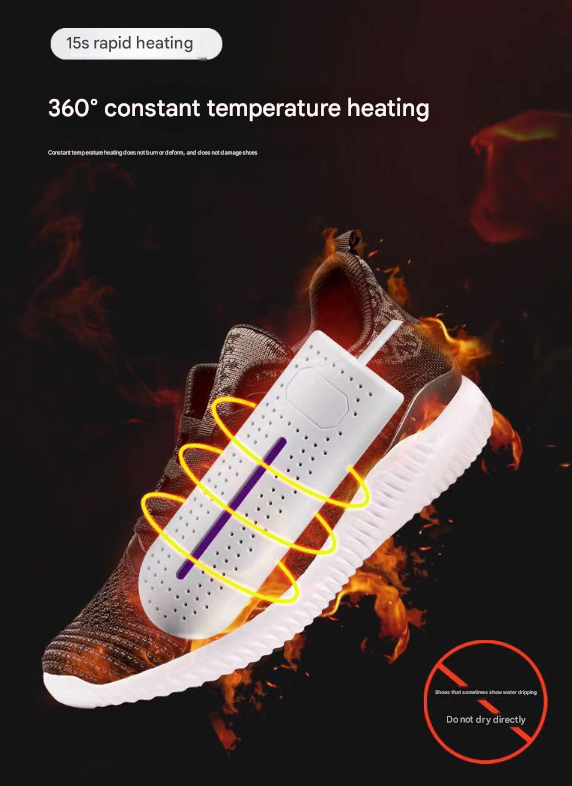 Blue Usb Shoe Dryer & Deodorizer Constant Temperature Electric Boot Warmer With Uv Sanitizer