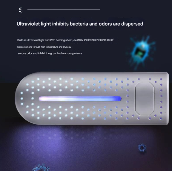 Blue Usb Shoe Dryer & Deodorizer Constant Temperature Electric Boot Warmer With Uv Sanitizer