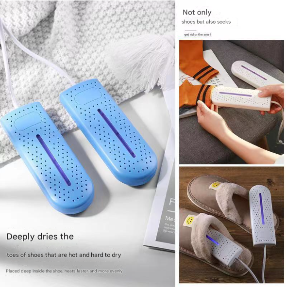 Blue Usb Shoe Dryer & Deodorizer Constant Temperature Electric Boot Warmer With Uv Sanitizer
