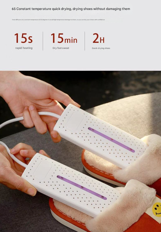 Blue Usb Shoe Dryer & Deodorizer Constant Temperature Electric Boot Warmer With Uv Sanitizer