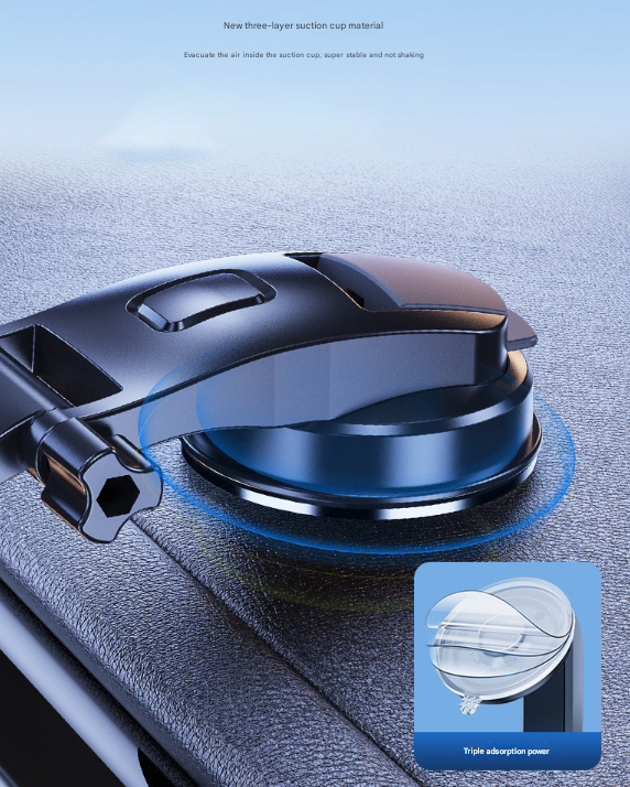 Black Universal Car Phone Mount Holder 360A Rotation With Upgraded Suction Cup For Dashboard & Windscreen