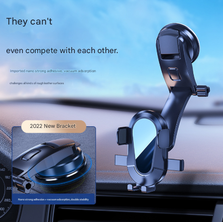 Black Universal Car Phone Mount Holder 360A Rotation With Upgraded Suction Cup For Dashboard & Windscreen