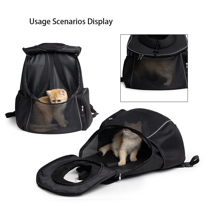 Ventilated Adjustable Pet Backpack Carrier For Small To Medium Dogs Large Cats Purple